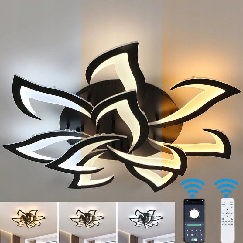 foto del prodotto comely plafoniera led dimmerabile, moderna plafoniera da soffitto 84w, grande lampada da soffitto con telecomando app per soggiorno, camera da