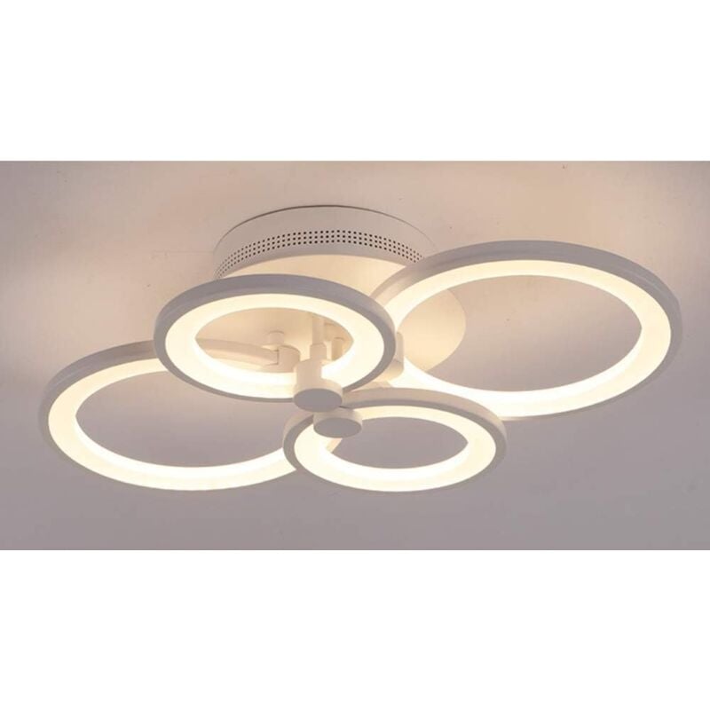foto del prodotto comely plafoniera led dimmerabile, plafoniera moderna da 57 w con telecomando app, plafoniera design rotondo a 4 anelli per soggiorno, camera da