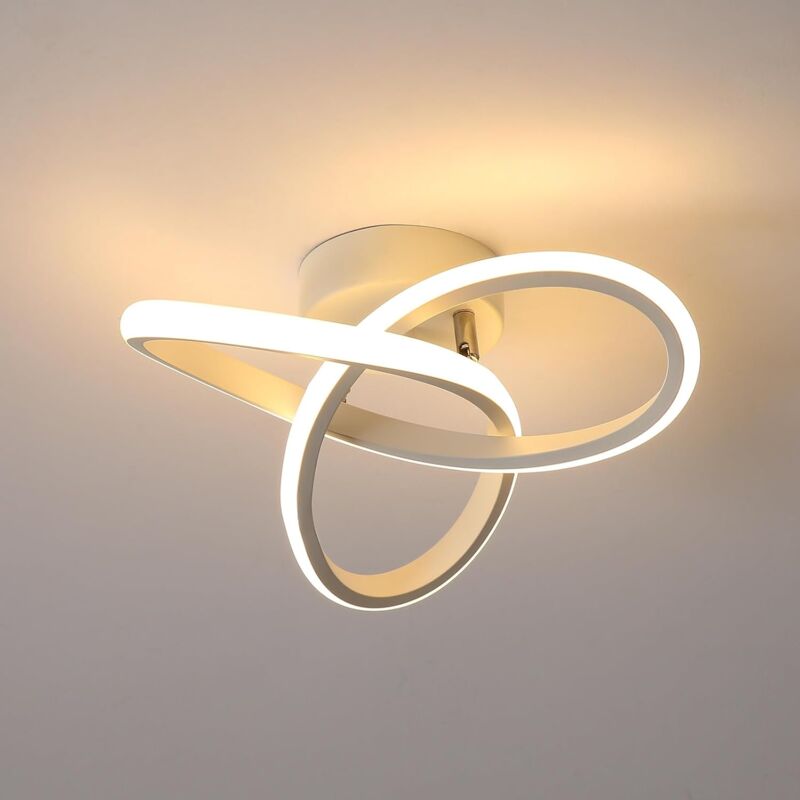 foto del prodotto comely plafoniera led moderna, 22w 2500lm, lampada da soffitto a forma di fiore creativo, plafoniera bianca per camera da letto, corridoio,