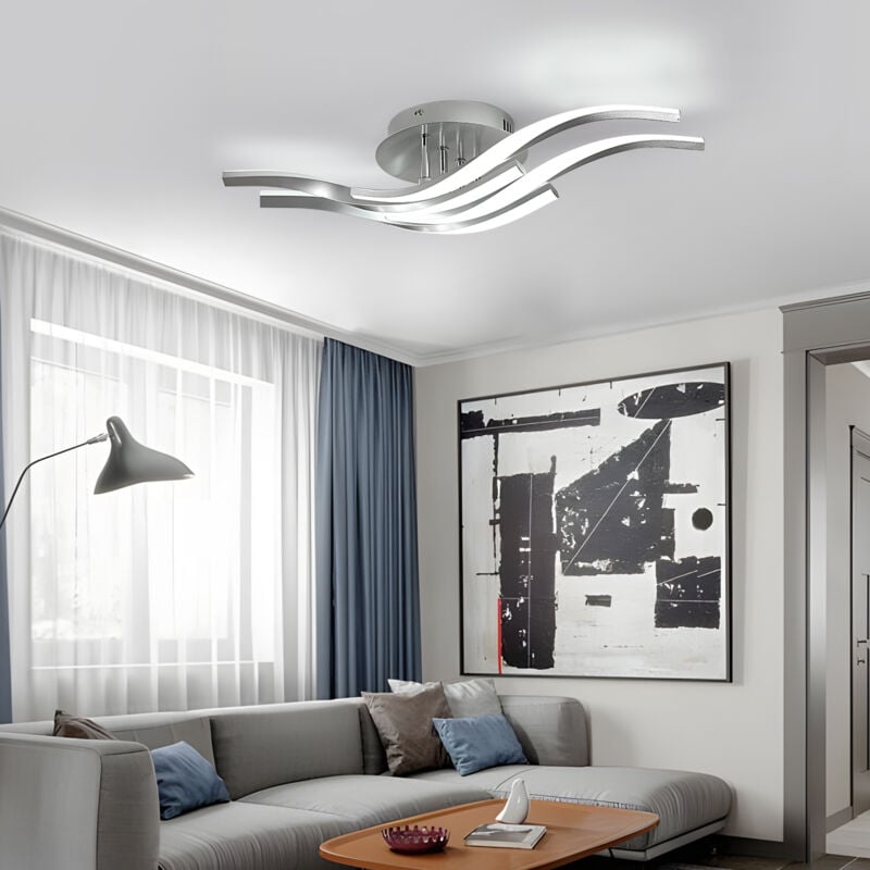 foto del prodotto comely plafoniera led moderna, 32w 3600lm 60cm lampada da soffitto, plafoniera in alluminio bianco per camera da letto, soggiorno, corridoio, luce