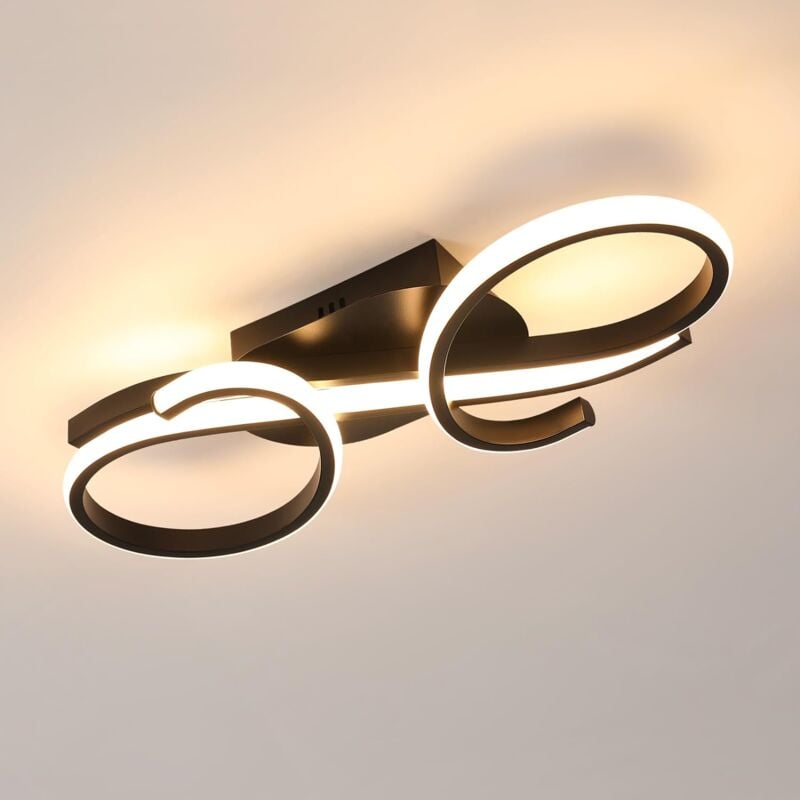 foto del prodotto comely plafoniera led moderna, 36w 4000lm, luce bianco caldo 3000k, lampada da soffitto per camera da letto, salotto, cucina, corridoio nero