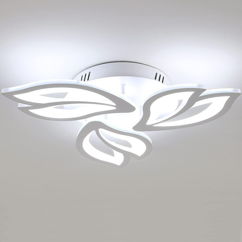 foto del prodotto comely plafoniera led moderna in acrilico bianco, design creativo petali di magnolia, per soggiorno, camera da letto e corridoio 40w luce