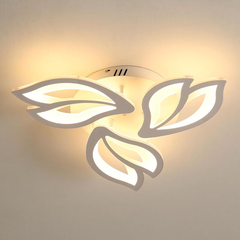 foto del prodotto comely plafoniera led moderna in acrilico bianco, design creativo petali di magnolia, per soggiorno, camera da letto e corridoio 45w luce calda