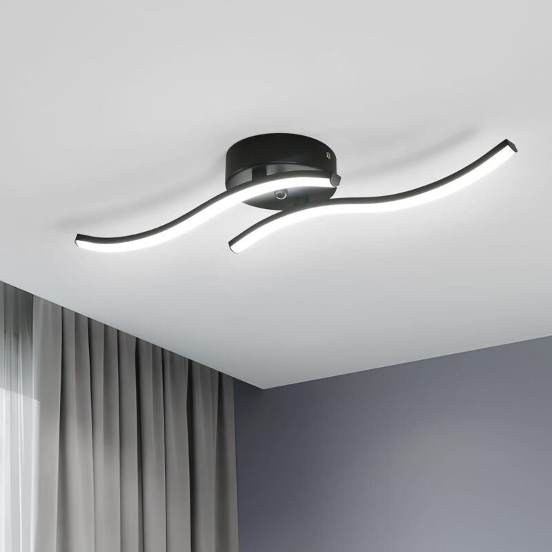 foto del prodotto comely plafoniera led moderna in acrilico, lampadario interno plafoniera per camera da letto, salotto, cucina 12 w nero luce bianca 6500k