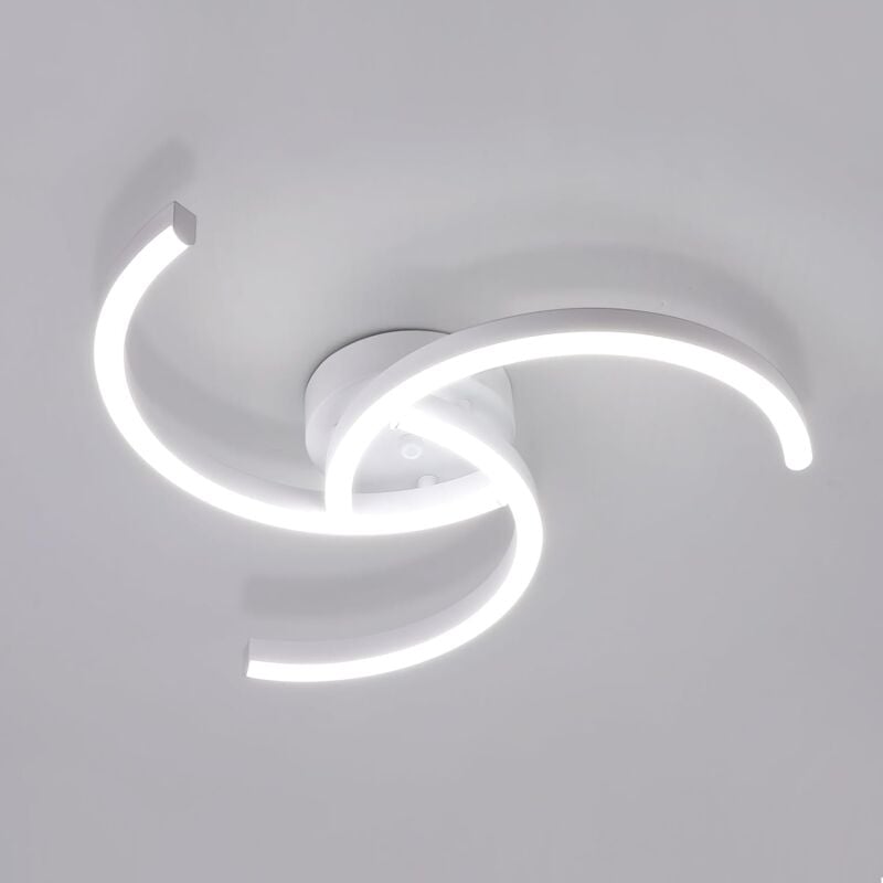 foto del prodotto comely plafoniera led moderna, lampada 24w 52cm, design elicoidale per soggiorno camera cucina bianco luce bianca 6500k