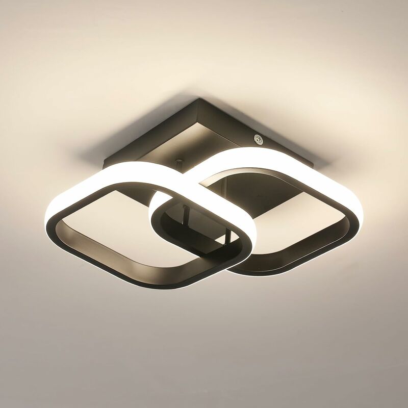 foto del prodotto comely plafoniera led moderna, lampada da soffitto quadrata in acrilico diametro 19 cm per camera da letto, soggiorno, cucina, corridoio 19w