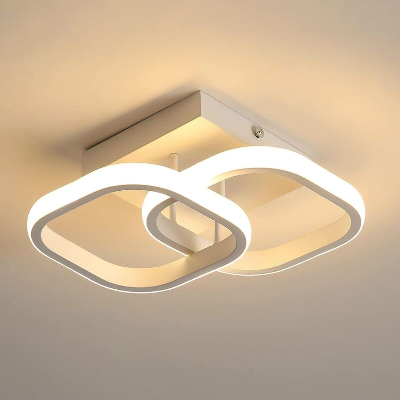 foto del prodotto comely plafoniera led moderna, lampada da soffitto quadrata in acrilico diametro 19 cm per camera da letto, soggiorno, cucina, corridoio 22w