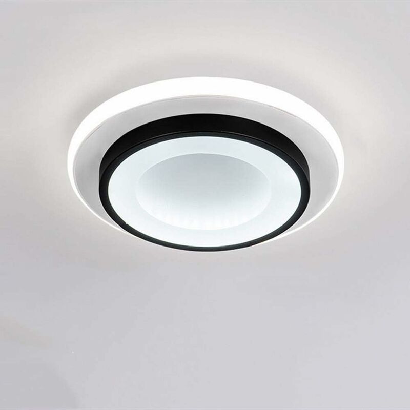 foto del prodotto comely plafoniera led nero e bianco 20w 2650lm circolare in alluminio, diametro 23cm, per camera da letto, corridoio, soggiorno regolabile