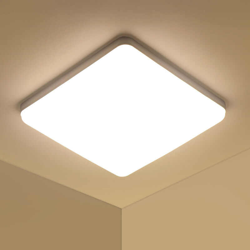 foto del prodotto comely plafoniera led quadrata bianca, 36w 3300lm 4000k per bagno, camera da letto, cucina e corridoio