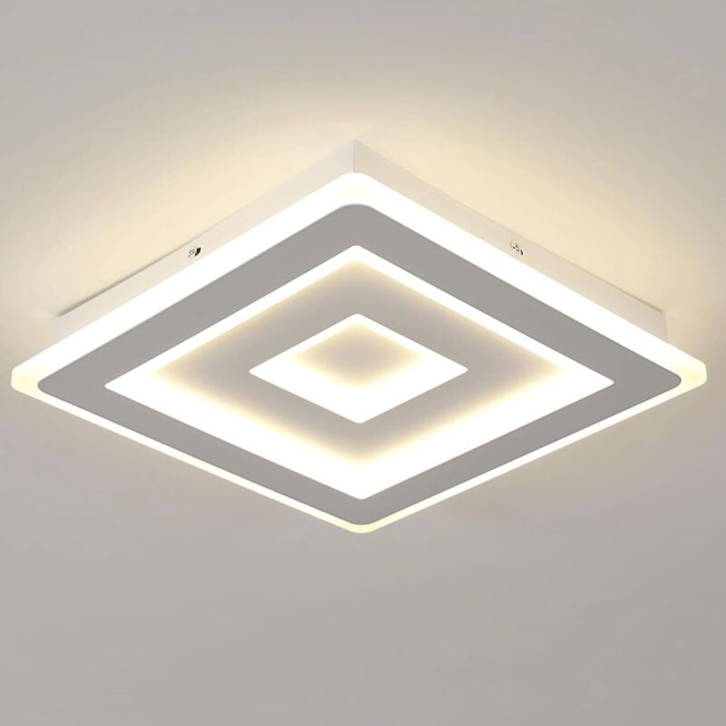 foto del prodotto comely plafoniera led quadrata moderna, lampada da soffitto led 52w, lampada da soffitto in acrilico bianco 40cm per camera da letto, salotto,