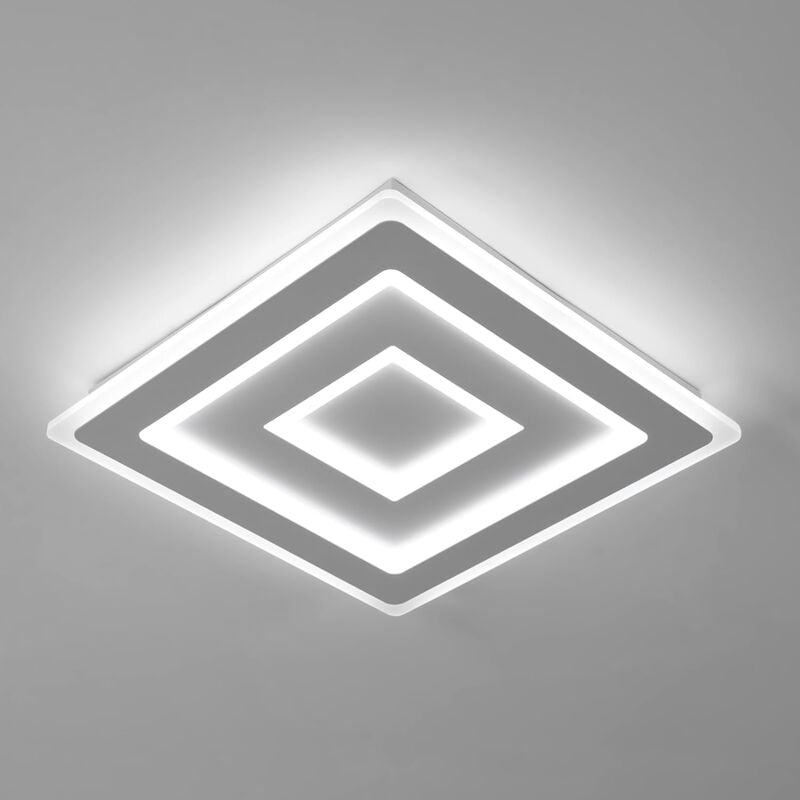 foto del prodotto comely plafoniera led quadrata moderna, lampada da soffitto led 52w, lampada da soffitto in acrilico bianco 40cm per camera da letto, salotto,