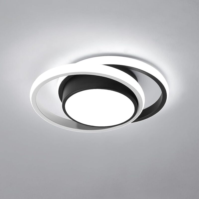 foto del prodotto comely plafoniera led rotonda 32w 2350lm, lampada da soffitto moderna per corridoio, camera da letto, bagno, cucina, soggiorno, diametro 27cm nero