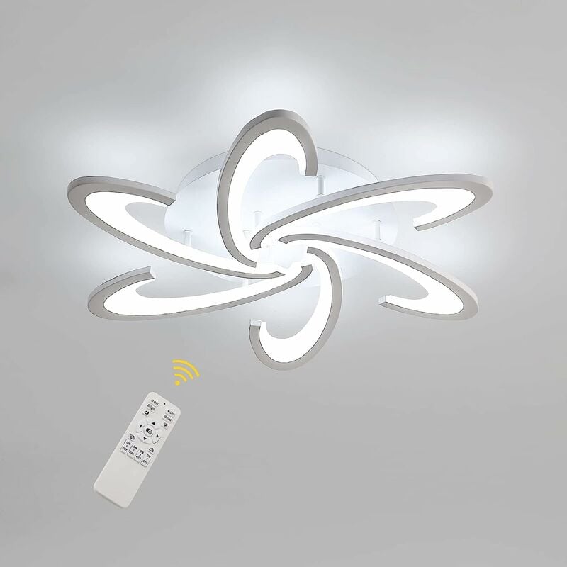 foto del prodotto comely plafoniera moderna a led dimmerabile con telecomando, lampada da soffitto a forma di fiore creativa da 54 w, lampadario moderno in metallo