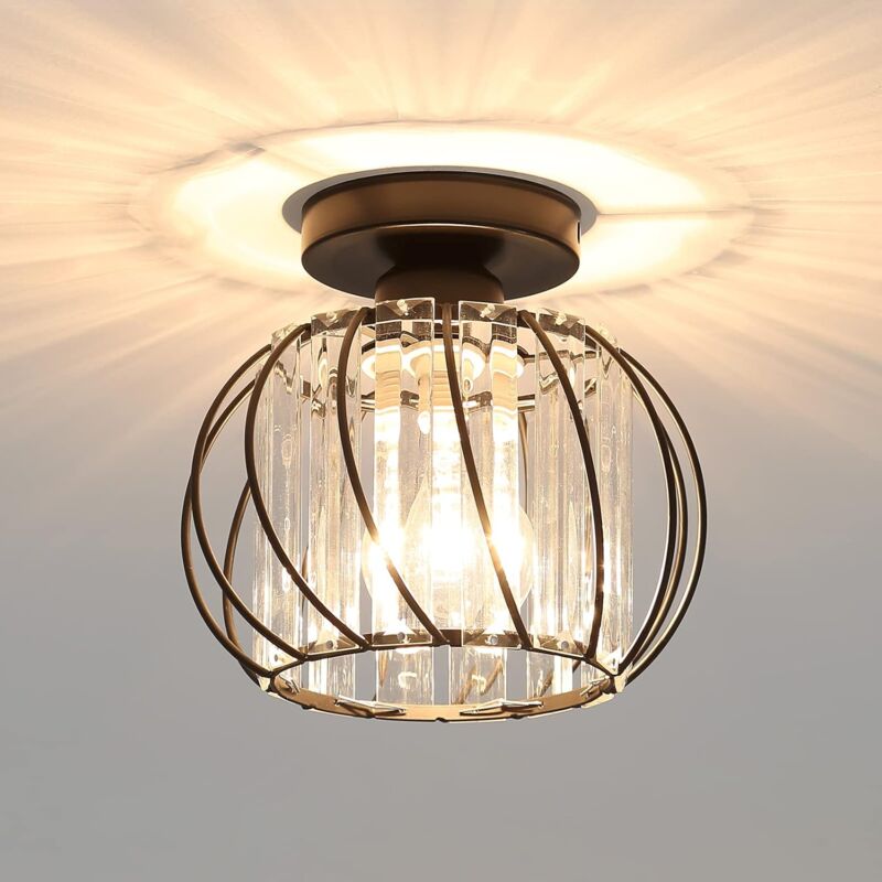 foto del prodotto comely plafoniera moderna in cristallo e27 plafoniera a led mini lampadario in cristallo per cucina sala da pranzo camera da letto corridoio