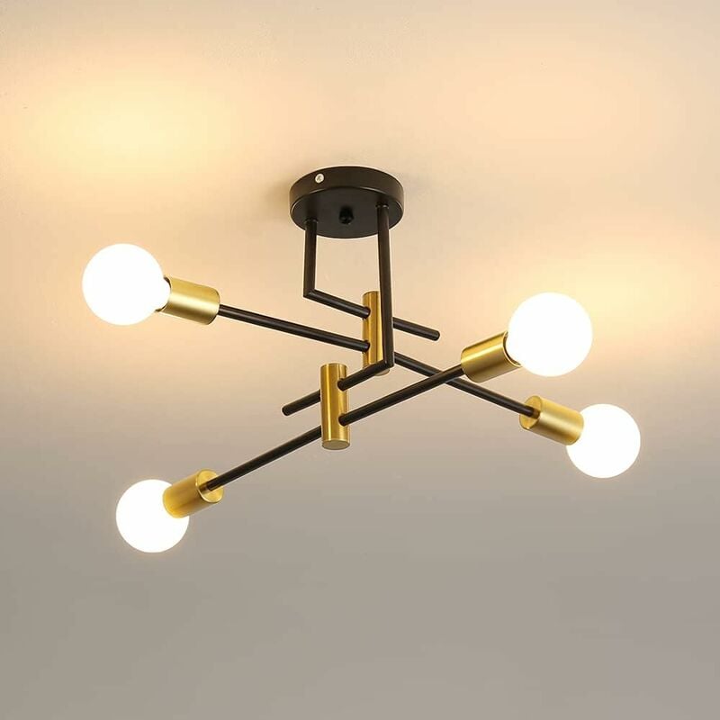 foto del prodotto comely plafoniera vintage, plafoniere industriali e27 diametro 70 cm per camera da letto, cucina, corridoio, lampadari moderni a led 4 luci