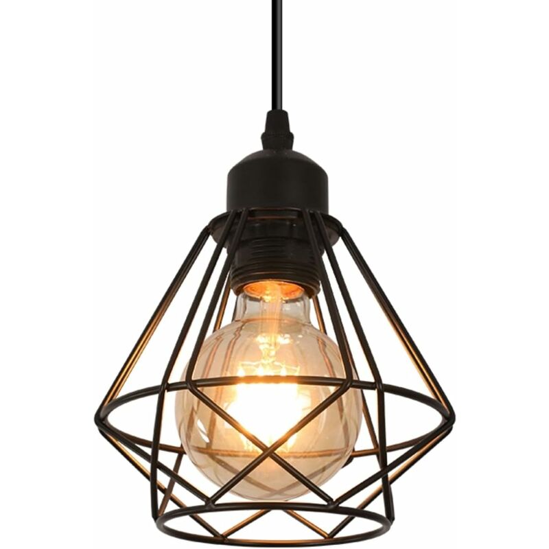 foto del prodotto comely sospensione di illuminazione industriale e27 lampadario retr luce a soffitto vintage in lampada in metallo nero versare il salone per