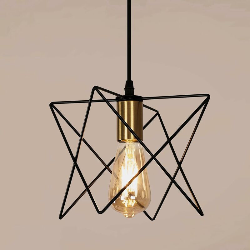 foto del prodotto comely sospensioni lampadario industriale, forma vintage nero retro a m lampada in metallo per soggiorno, sala da pranzo, camera, ristorante, bar
