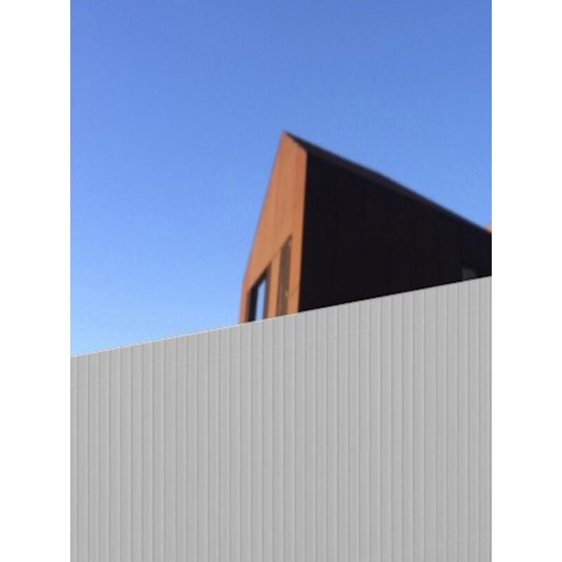 foto del prodotto comercial candela canniccio pvc doppia vista 1,5x3 m colore bianco stecche 11 mm 100 pvc flange fissaggio incluse