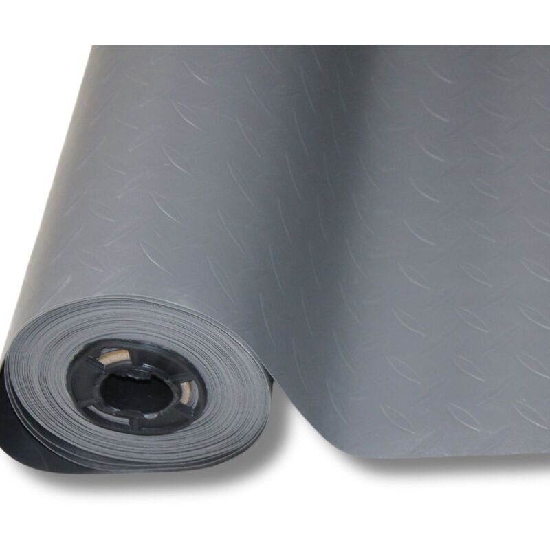 foto del prodotto comercial candela pavimento pvc 100 gomma pavimento protettivo grigio striato spessore 1mm 140x150cm