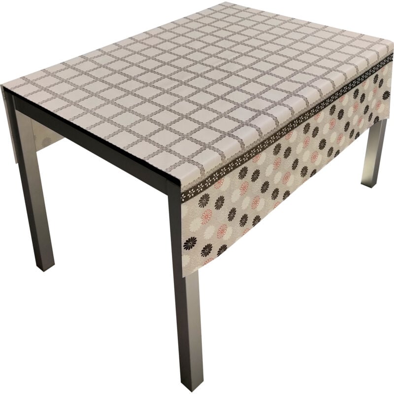 foto del prodotto comercial candela - tovaglia pvc base poliestere antimacchia fiori quadrato 100x140 cm