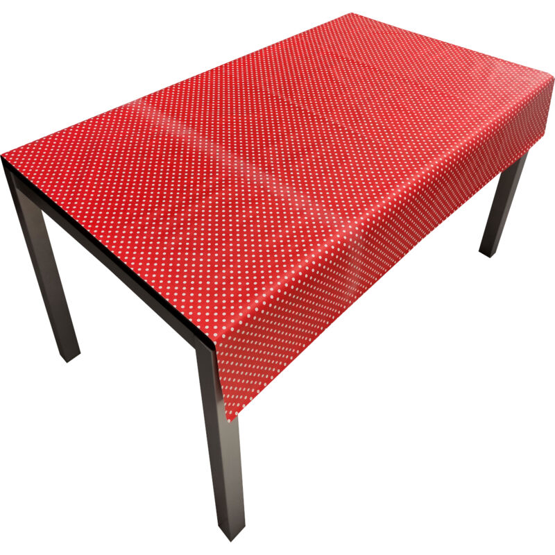 foto del prodotto comercial candela - tovaglia pvc base poliestere antimacchia pois 140x160 cm