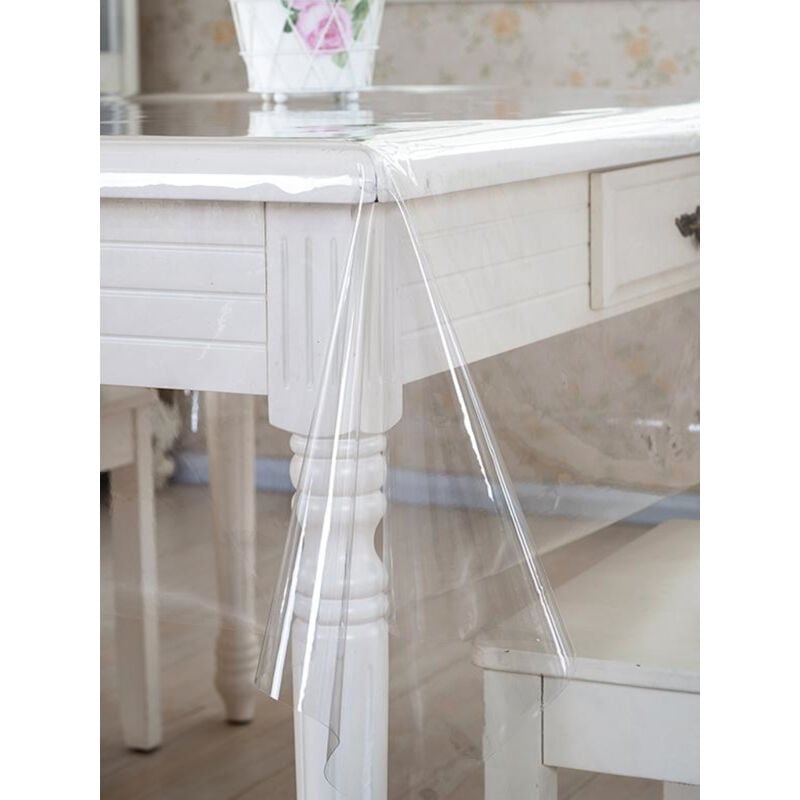 foto del prodotto comercial candela tovaglia tavolo trasparente spessore 1,4 mm 140x140cm 100 pvc gomma protettore per mobili