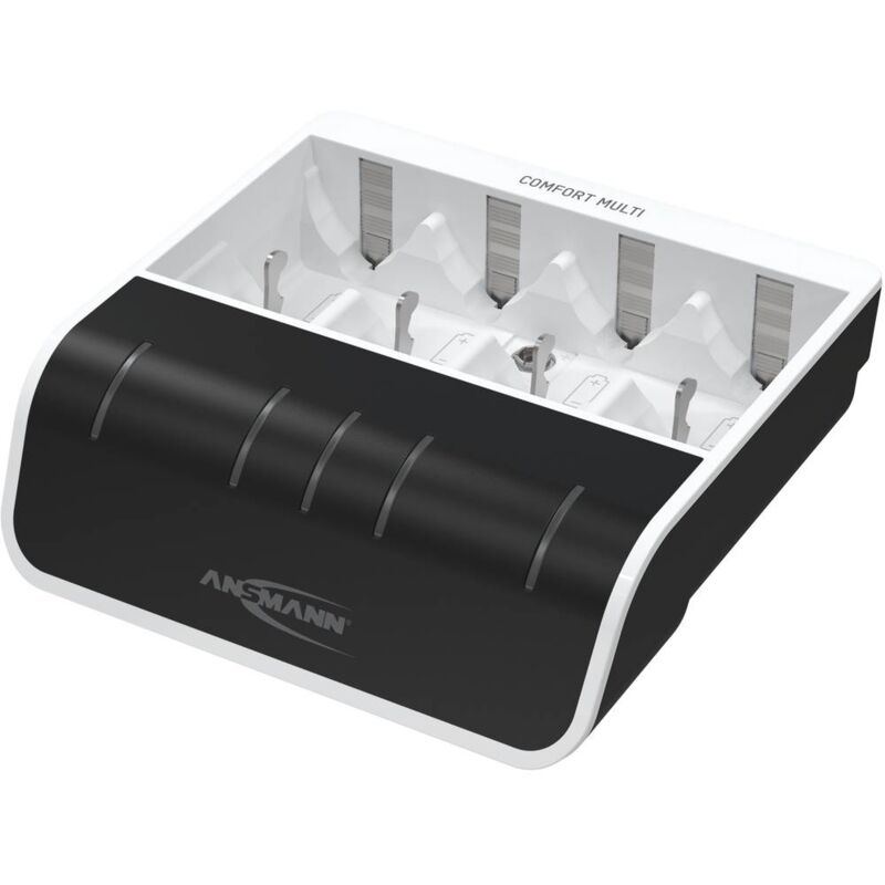 foto del prodotto comfort multi caricabatterie universale nimh ministilo aaa , stilo aa , 1 2 torcia c , torcia d , blocco da ansmann
