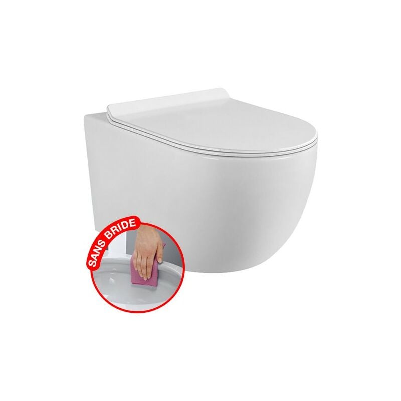 foto del prodotto comfort wc sospeso senza flangia con fissaggi invisibili sportello estraibile ultrasottile freno di caduta