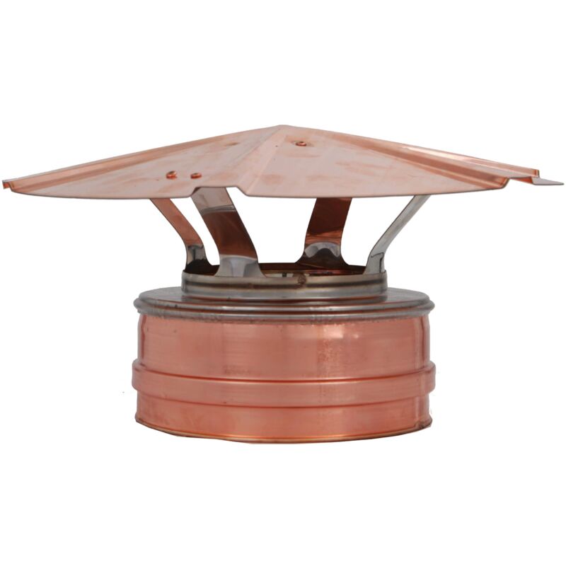foto del prodotto comignolo a cappello in rame antipioggia 200-250 mm