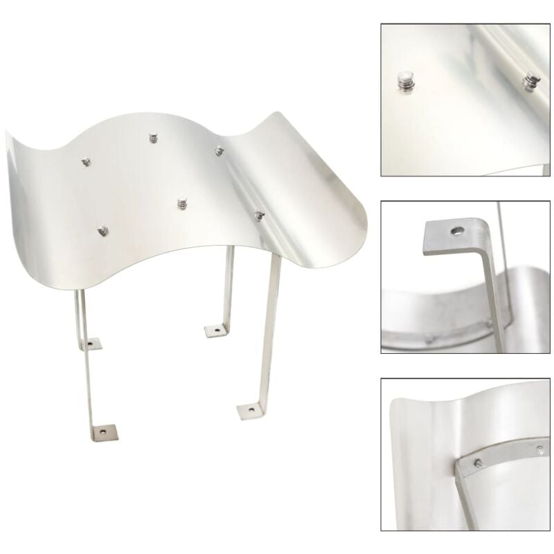 foto del prodotto comignolo per canna fumaria in acciaio inox argento varie dimensioni dimensioni 50x50x37 cm