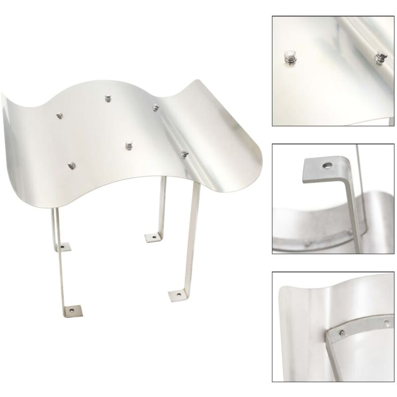 foto del prodotto comignolo per canna fumaria in acciaio inox argento varie dimensioni dimensioni 60x80x39 cm