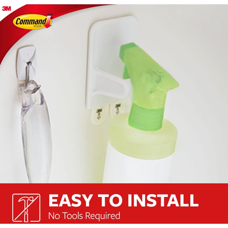 foto del prodotto command 17009 pinze e grucce gancio per bottiglie spray bianco , accessorio semplice per armadietto, organizer per appendere bottiglie spray