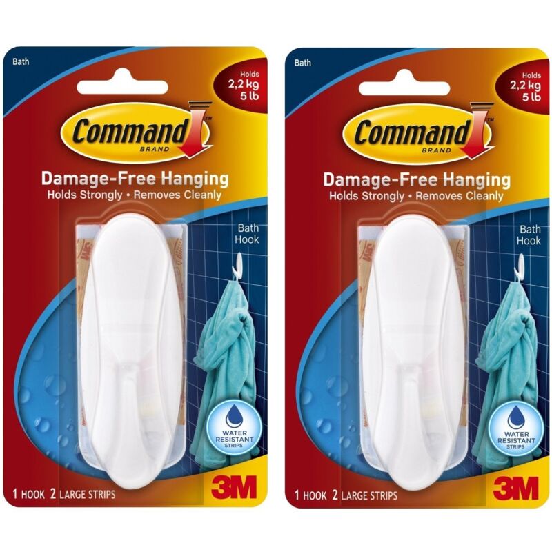 foto del prodotto command 17083b gancio per filo con strisce resistenti all acqua, grande, colore bianco