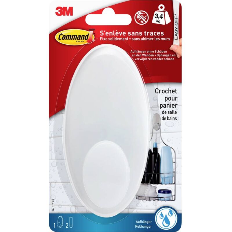foto del prodotto command 3m mensola per doccia per bagno l x l x a 127 x 64 x 41 mm bianco contenuto 1 pz.