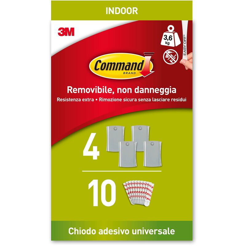 foto del prodotto command chiodo adesivo universale xl per cornici con passepartout 4 chiodi e 10 strisce adesive ottimale per appendere quadri, specchi e orologi