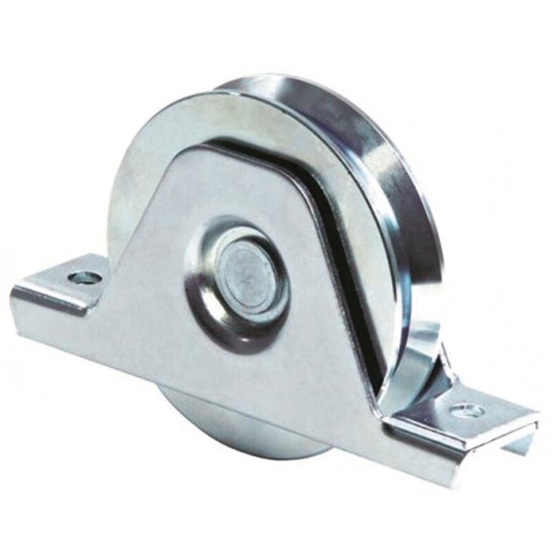 foto del prodotto communello ruota cancelli gola v supporto inferiore art.335 mm.80 supporto mm.135