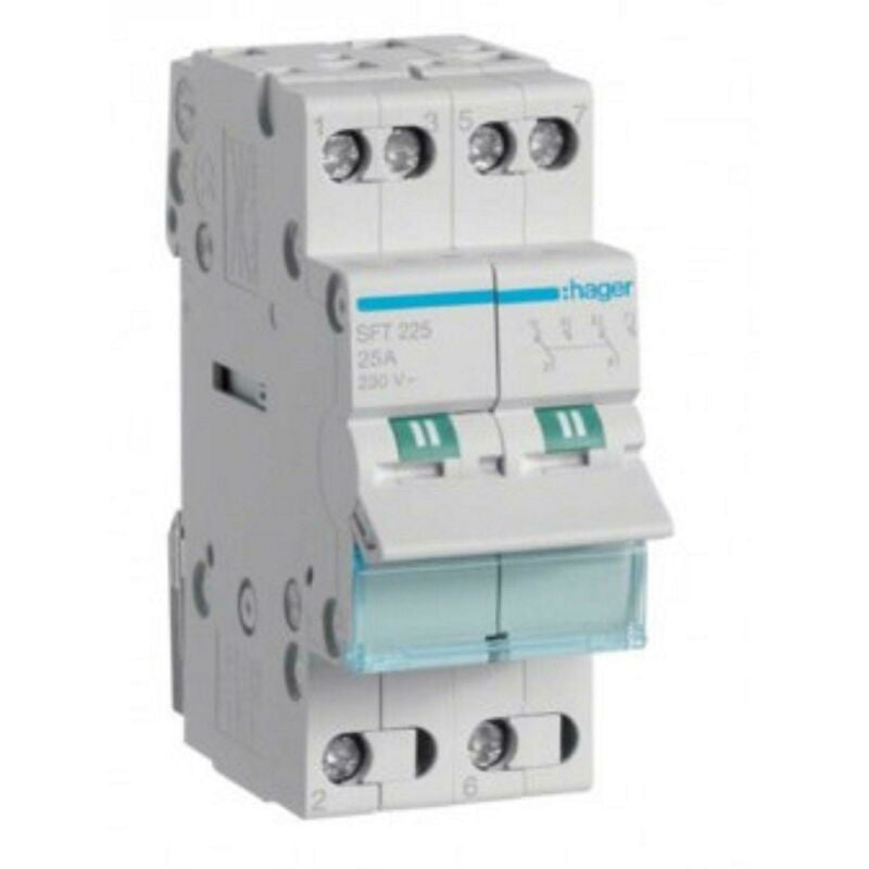 foto del prodotto commutatore 1 0 2 2 poli 25a 2 mod com a sft225 hager
