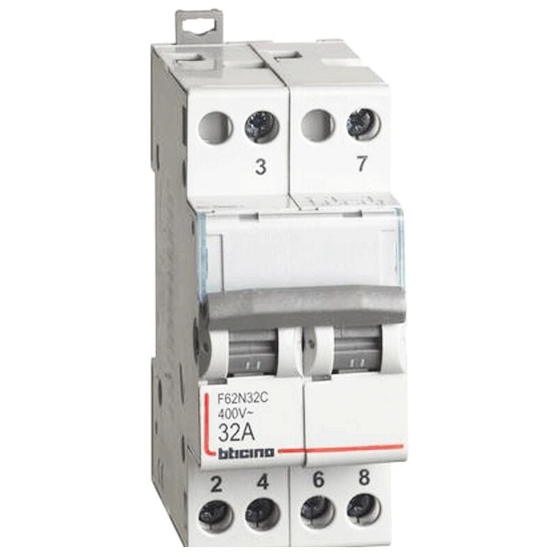 foto del prodotto commutatore bticino con zero centrale 2no 32a 230 400v 2 moduli din