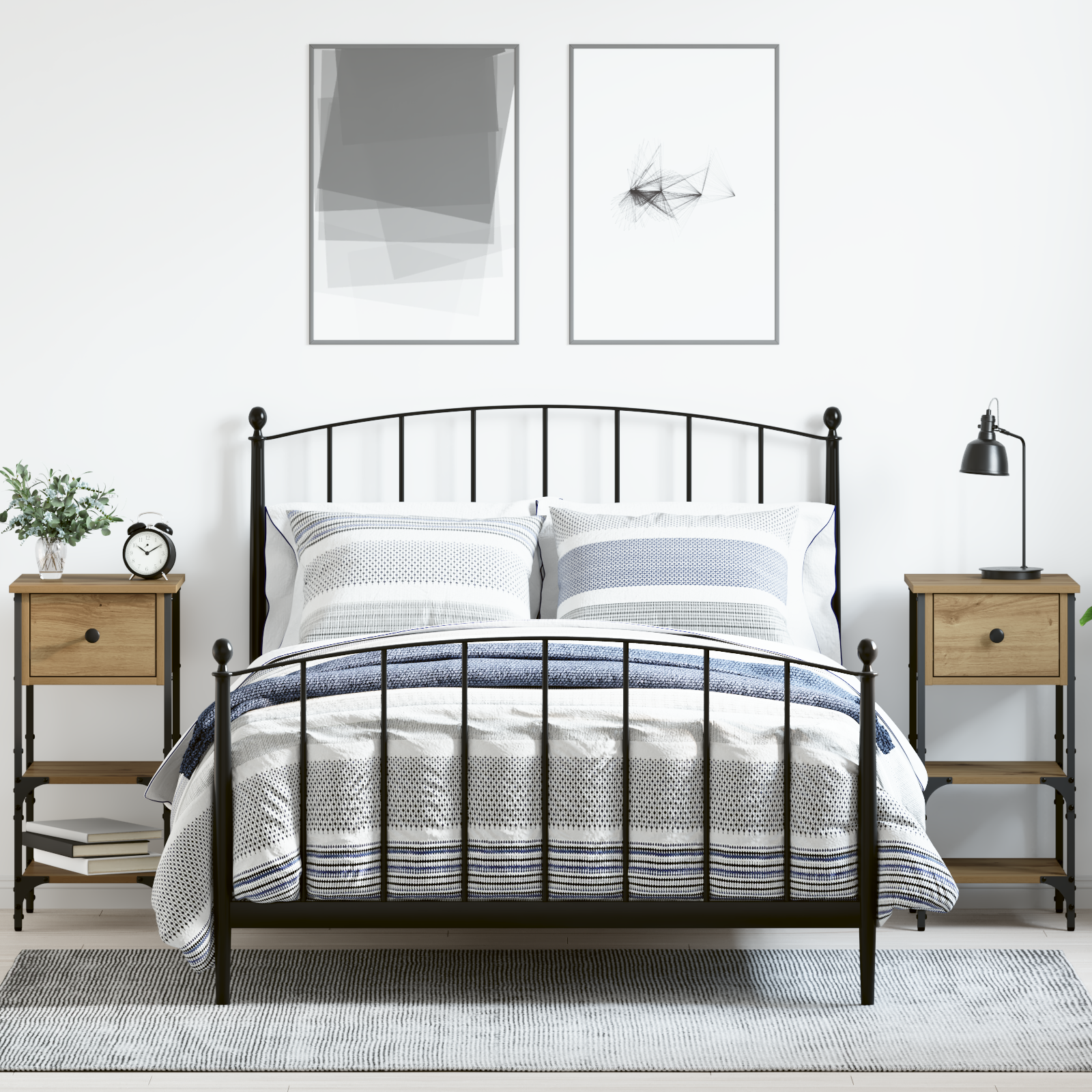 foto del prodotto comodini 2 pcs rovere artigianale 34x36x70 cm legno ingegnerizzato