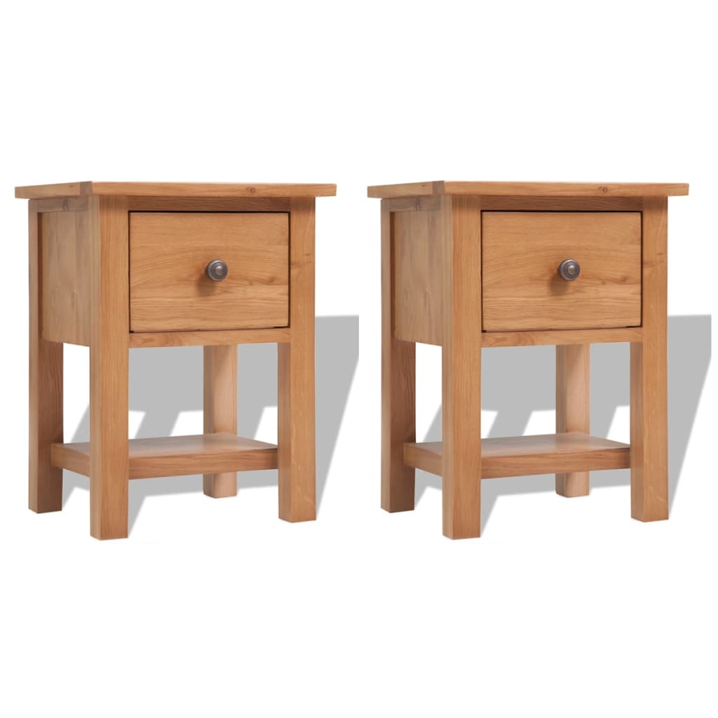 foto del prodotto comodini 2 pz 36x30x47 cm in legno massello di rovere cod mxl 30688