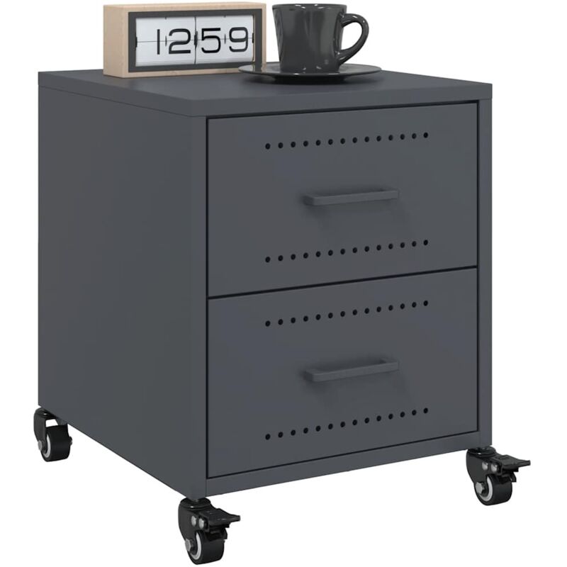 foto del prodotto comodini 2 pz antracite 36x39x43,5 cm in acciaio vidaxl