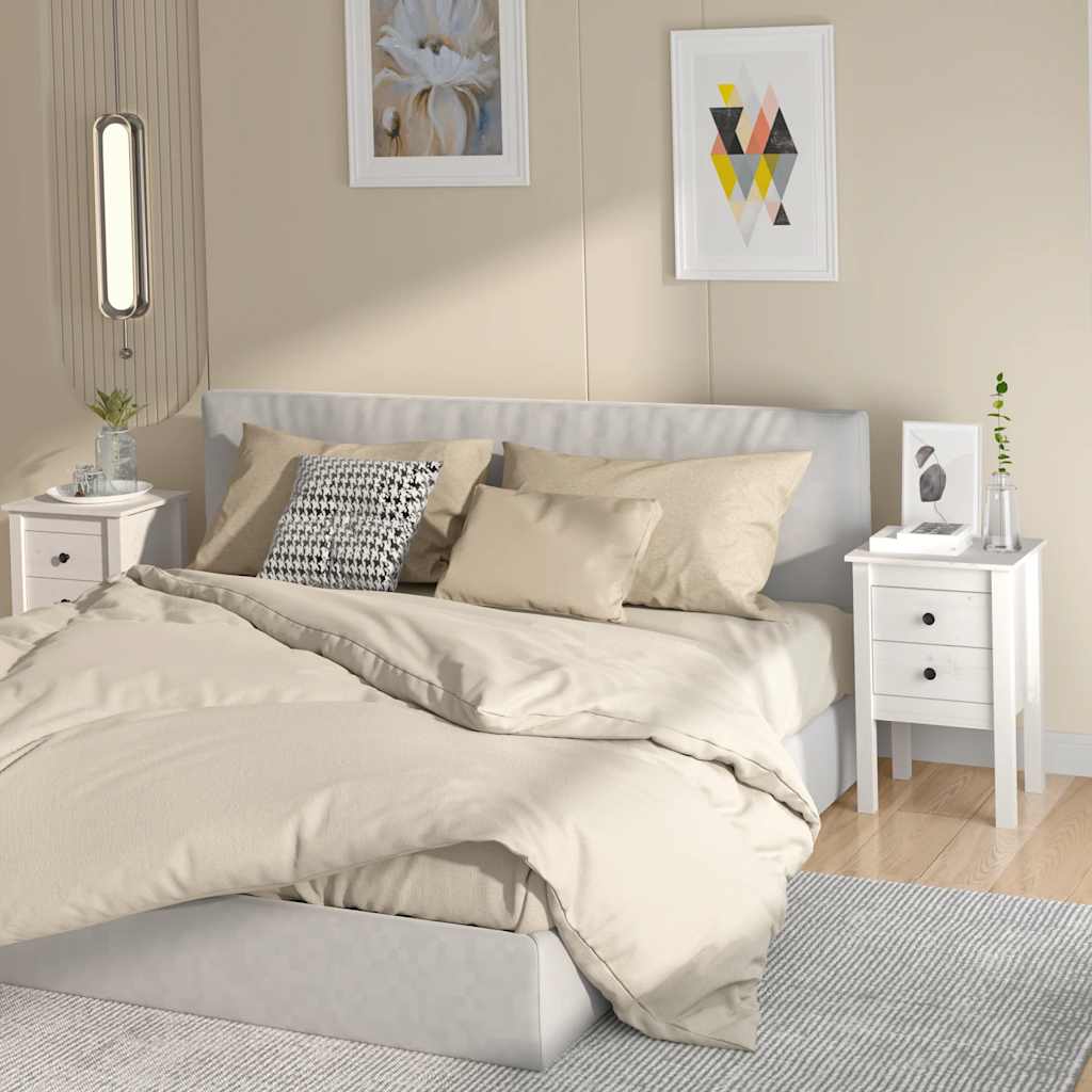 foto del prodotto comodini 2 pz bianca 40x35x61,5 cm in legno massello di pino cod mxl 50281