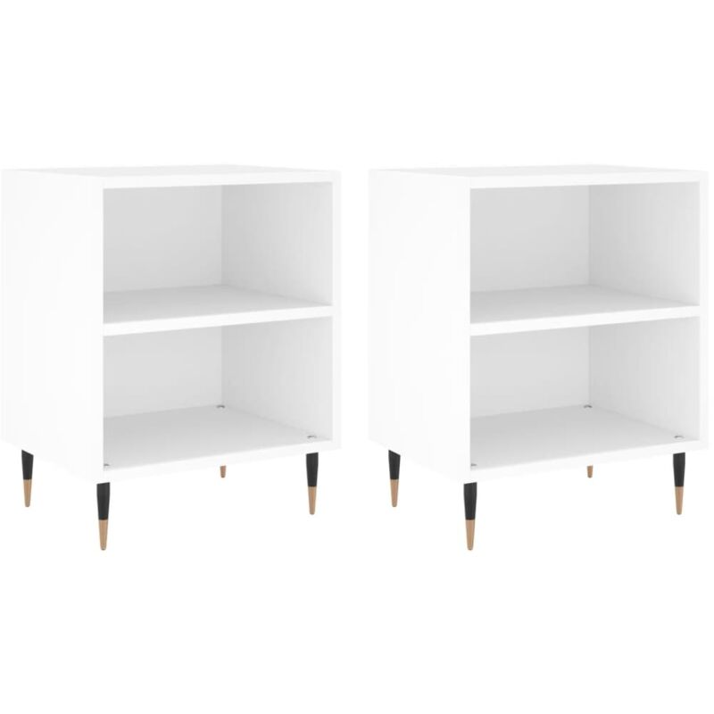 foto del prodotto comodini 2 pz bianchi 40x30x50 cm in legno multistrato - vidaxl