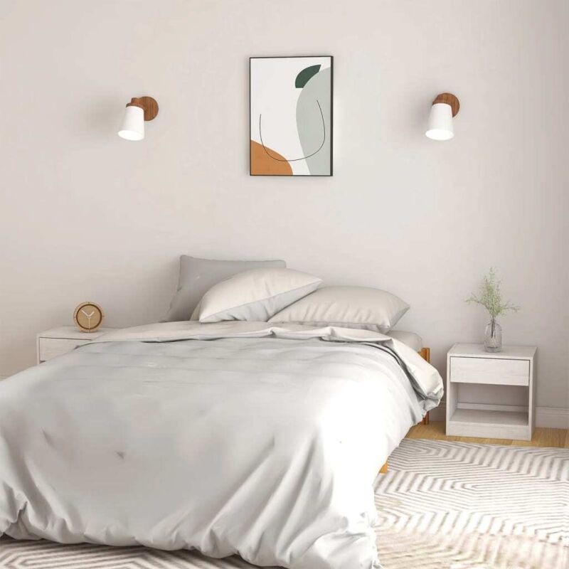 foto del prodotto comodini 2 pz bianchi 40x31x40 cm in legno massello di pino vidaxl