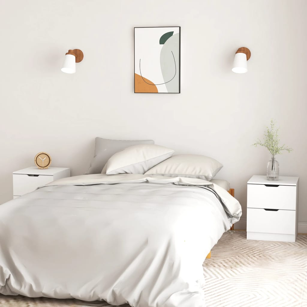 foto del prodotto comodini 2 pz bianchi 40x40x50 cm in truciolato cod mxl 30212