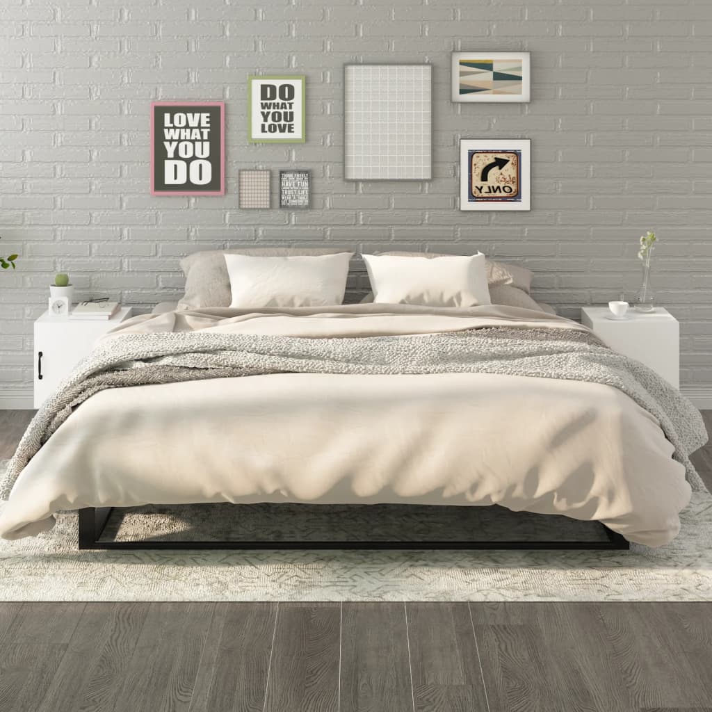 foto del prodotto comodini 2 pz bianchi in legno multistrato