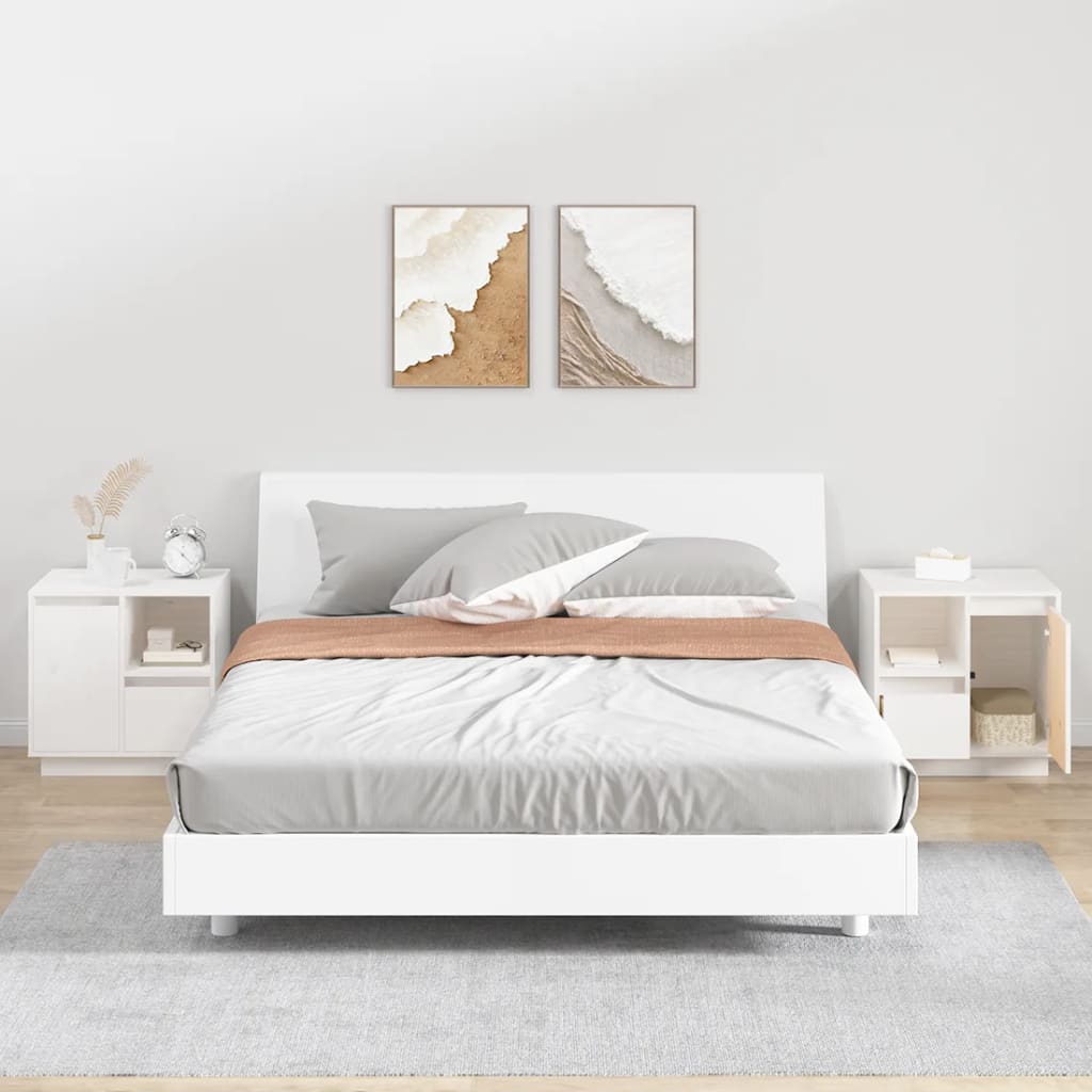 foto del prodotto comodini 2 pz bianco 50x34x50 cm in legno massello di pino cod mxl 30097