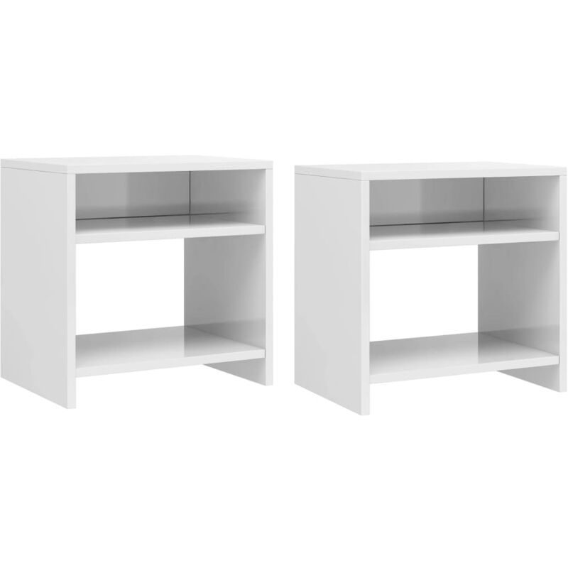 foto del prodotto comodini 2 pz bianco lucido 40x30x40 cm in legno multistrato vidaxl