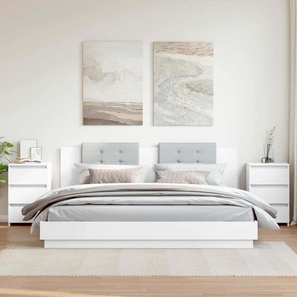 foto del prodotto comodini 2 pz bianco lucido 40x35x62,5 cm in truciolato cod mxl 52237