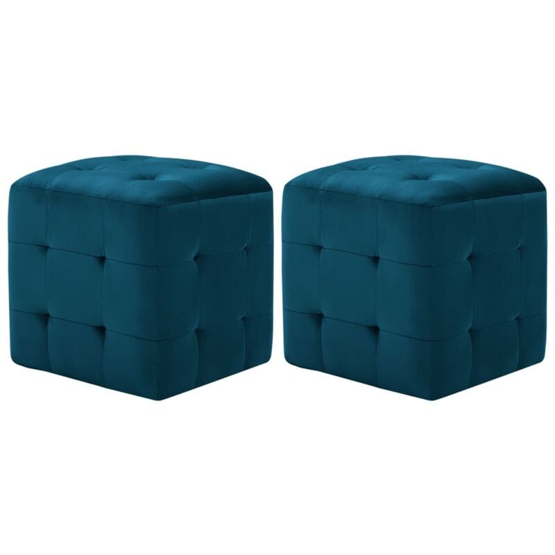foto del prodotto comodini 2 pz blu 30x30x30 cm in tessuto vellutato vidaxl